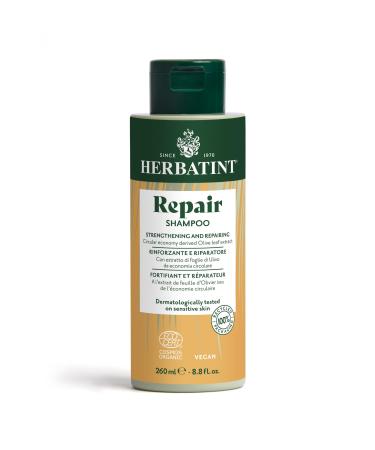 Herbatint Herbatint Repair and Strengthening Shampoo 260 ml | Organic Shampoo for Stressed and Damaged Hair | 98% Natural Ingredients with Olive Moringa Aloe Vera and Betaine
