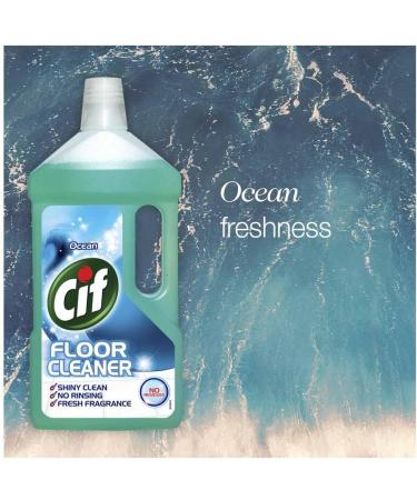 Cif Floor Cleaner All Purpose Cleaner Shiny clean 950ml Ocean Scent 5Pk + Our Gift for You: Organza Small Bag Size: 9x7x0.1cm - Buy Online on GoSupps.com