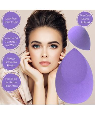 Silk Complexion Makeup Sponge Set Wet and Dry Detailed Blending Makeup Sponges Unrivalled Detailing Makeup Application Latex Free and Easy Clean Unique Fine Detailing Makeup Sponges. (Purple) - Buy Online on GoSupps.com