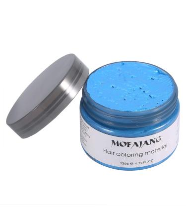 Hair Coloring Wax, 120g DIY Hair Wax Hairstyle Styling Modeling Hair Coloring Cream for Men Women Date Party Cosplay Halloween(Blue)