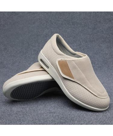 Women's Diabetic Mesh Walking Shoes - Breathable Sneakers for Swollen Feet - Size 7.5 Beige - Buy Online on GoSupps.com