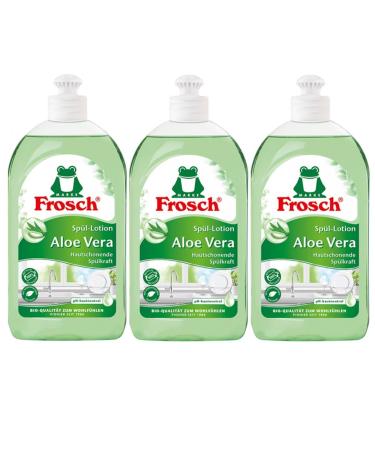 Frosch aloe vera rinsing lotion sensitive hand dishwashing detergent very good skin tolerance 3-pack (3 x 500 ml) 500 ml (3-pack)
