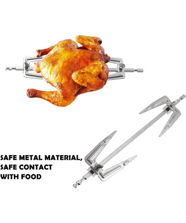 BESPORTBLE Rotisserie Meat Forks for Most Grills Stainless Steel Rotisserie Spit Barbecue Fork Chicken Skewers Forks for Patio Camping Kitchen Grill Supplies - Buy Online on GoSupps.com