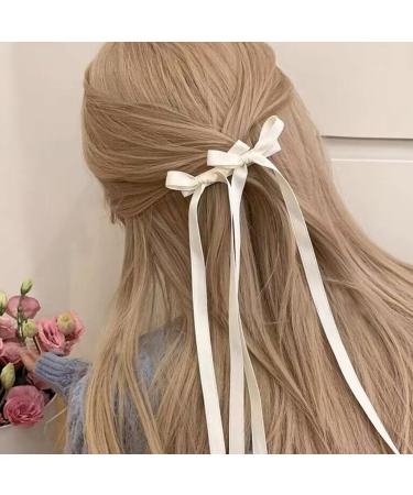 JSGHGDF Ribbon Hair Clip Long Ribbon Hairpins Sweet Hairclips Hair Barrettes for Women Side Styling Red pair - Buy Online on GoSupps.com