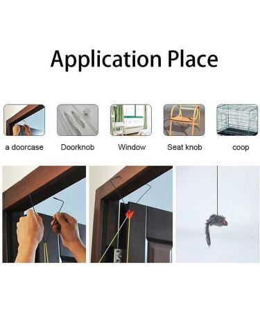 Interactive Hanging Retractable Cat Mouse Toy | Fun Door Bouncing Mouse Toy for Cats | Plush Mice Play Supplies - Buy Online on GoSupps.com