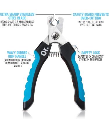 Pet Nail Clippers for Dogs Cats Rabbits Guinea Pigs - Safety Lock, Protective Guard - Medium, Large, Small Breeds - 6 Blue - Buy Online on GoSupps.com