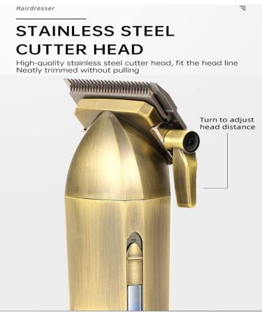 Hair Clippers for Men Retro Rechargeable Hair Clipper LCD Digital Display Oil Head Clipper Hair Salon Hair Clipper Trimmer Brass - Buy Online on GoSupps.com