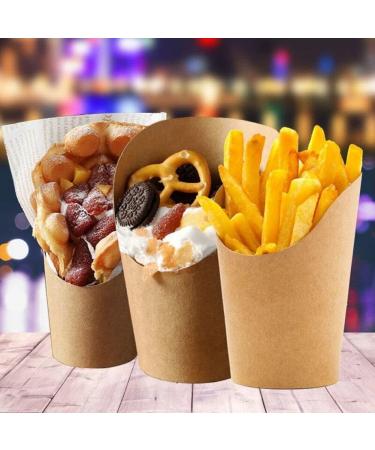 French Fries Paper Cups 100pcs Snacks Kraft Paper Cups Cones Trays Ice Cream Cups Holder Charcuterie Cups for All - Buy Online on GoSupps.com