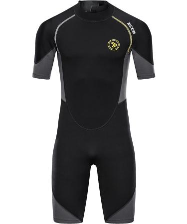 ZCCO Men's 1.5mm Shorty Wetsuit - Premium Neoprene, Back Zip, Short Sleeve for Diving, Spearfishing, Snorkeling, Surfing - Buy Online on GoSupps.com