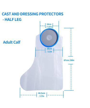 Waterproof Leg Cover for Shower - Adult Half Leg Cast and Bandage Protector - Buy Online on GoSupps.com