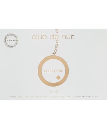 Armaf Club De Nuit Milestone 4-Piece Set for Men (3.4 Oz Eau De Parfum + 3.4 Oz Body Lotion + 1.7 Oz Body Spray + 8.4 Body Mist) - Buy Online on GoSupps.com