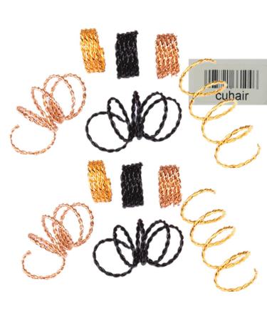 Cuhair Hair Clips Barrette Dreadlock Beads Hair Accessory for Women 30pcs (10pcs/color).