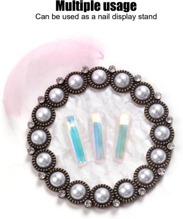 Nail Art Pallets & Displays - Golden Edge Nail Holder for Women | Copper & White Background | Perfect for Household Use - Buy Online on GoSupps.com