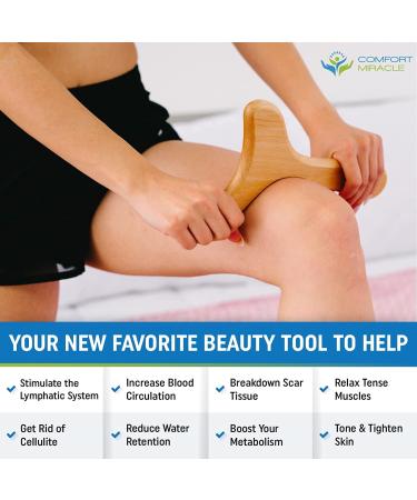 Comfort Miracle Wooden Lymphatic Drainage Massager - Natural Wood Therapy for Cellulite & Muscle Relaxation - Buy Online on GoSupps.com