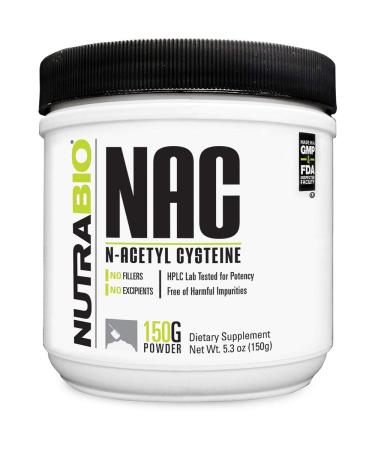 NutraBio N-Acetyl Cysteine Supplement (NAC) - 150 Grams Powder 600mg Serving - Powerful Anti-Oxidant - Immune Support - No Fillers - Non-GMO - Gluten Free