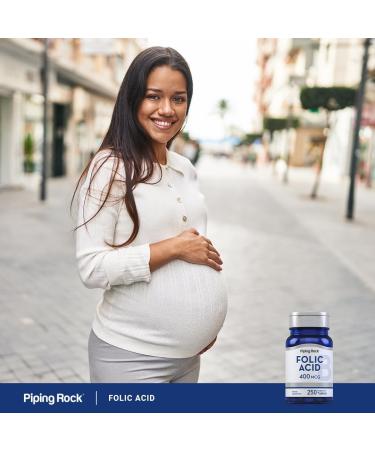 Piping Rock Folic Acid | 400mcg | 250 Vegetarian Tablets | Non-GMO Gluten Free Supplement - Buy Online on GoSupps.com