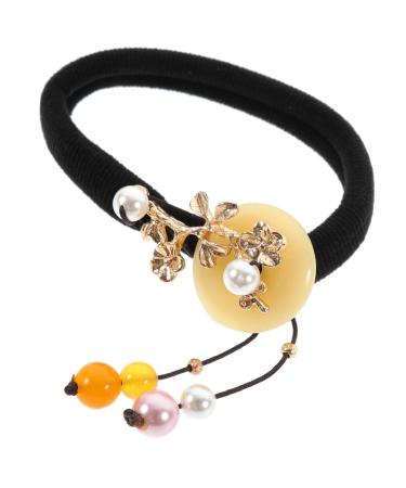 minkissy 1pc Hair Accessories Hair Rope Hair Tie Rustic Hair Rope Scrunchie Crystal Beads Hair Ring Metal Floral Hair Ring Agate Ponytail Holder Jewelry Hair Circle Vintage Copper Etc. Bun