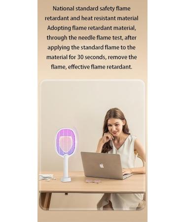 Electric Fly Swatter 3000V Bug Zapper Racket 2 in 1 Fly Swatter with 1200mAh Battery Rechargeable Mosquito Killer Lamp with 3 Layers Safety Mesh for Indoor and Outdoor - Buy Online on GoSupps.com