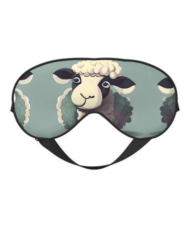 SSIMOO Lamb Print Ultra-Soft Light-Blocking Eye Mask for Optimal Comfort and Restful Sleep Black
