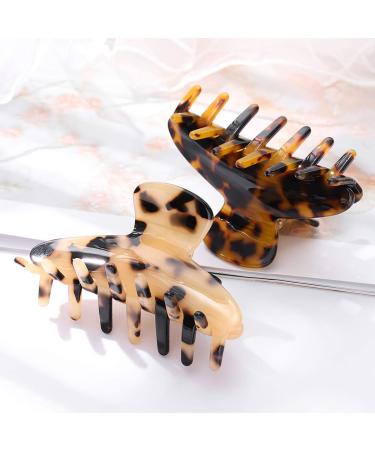 Tortoise Claw Hair Clip Set - 3Pcs 3.5 inch Leopard Print Barrettes for Women | French Vintage Design Hair Grip for Thick Thin Curly Straight Long Hair - Buy Online on GoSupps.com