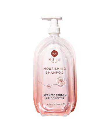 MyKirei by KAO Shampoo with Moisturizing Japanese Tsubaki & Rice Water Paraben Free Formula for All Hair Types Cruelty Free and Vegan Friendly Sustainable Bottle 10.1 oz. Pump Shampoo_ 10.1 fl oz