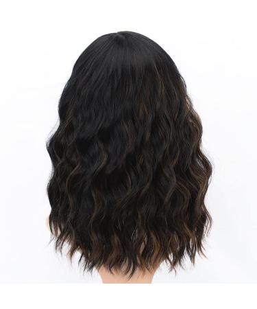 Colorfulpanda Short Black & Brown Wigs for Women - 14 Inch Synthetic Hair Ponytail for Party & Cosplay - Buy Online on GoSupps.com