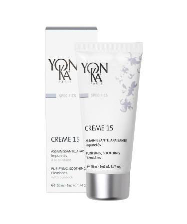 Yon-Ka Creme 15 (50ml) Acne Treatment Cream for Blemish Prone Skin - Chamomile Infused, Paraben-Free - Buy Online on GoSupps.com