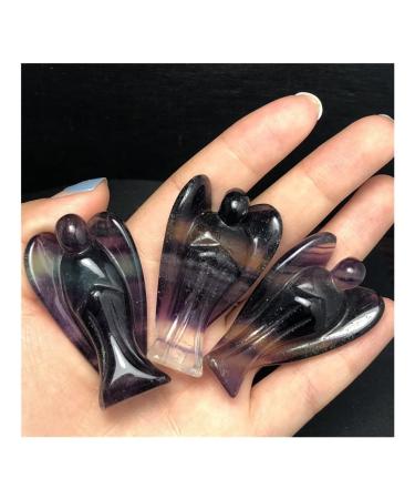 Natural Crystal Rough 1 Piece Natural Fluorite Crystal Carved Angel Reiki Beautiful Craft Stones