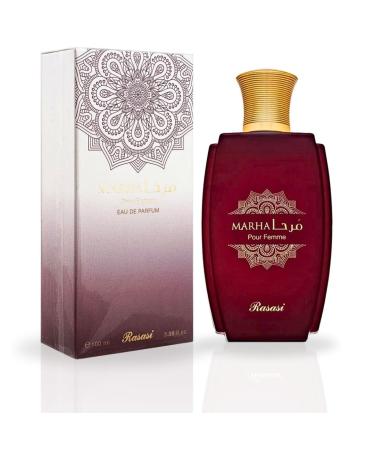 RASASI Marha Eau De Parfum For Women Spray 100ML (3.38 OZ) Arabian Perfume For Women Refreshing Fruity And Citrusy Fragrance Long Lasting Perfume For Women Luxurious Feminine Scent Marha Pour Femme