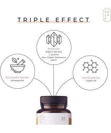 Palak Note Miduty Triple Thyro Care - Selenium Sea Kelp L-Tyrosine Zinc Ashwagandha B1 (Pack of 60 Capsules) - Buy Online on GoSupps.com
