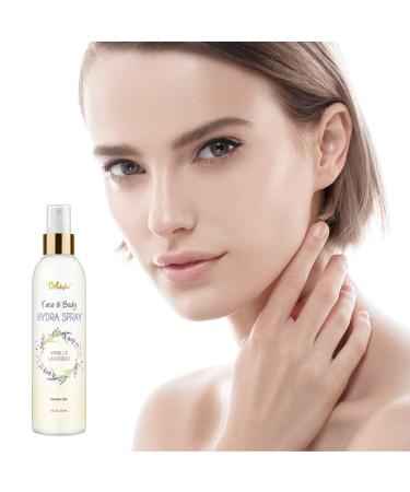 Deluvia Hydra Spray, Moisturizing Body Spray and Face Mist with Essential Oils, Organic Aloe Vera, Dead Sea Salts, Provitamin A, Vitamin C. Alcohol Free, Paraben Free. (Vanilla Lavender) - Buy Online on GoSupps.com