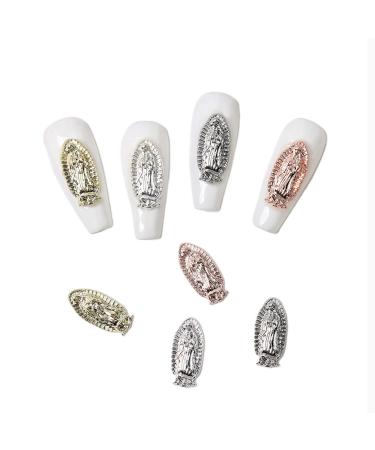 20PCS 3D Embossed Virgin Mary Nail Charms  Virgen De Guadalupe Diamonds Nail Art Charms  Nail Art Accessories for DIY Nail Art Design Nail Art Decoration and Jewelry Making for Women
