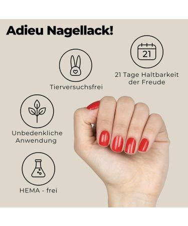 Original Miss Sophie Nail Foils - Lipstick Red | 24 Ultra-Thin Nail Polish Strips for Finger & Toenails | Compatible with Natural Acrylic Gel & Shellac Nails - Buy Online on GoSupps.com