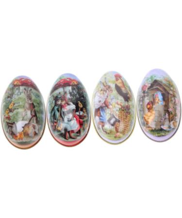 VILLCASE 4pcs Box Easter Egg Candy Box Dinning Table Decor Easter Tin Festival Candy Case Cartoon Tea 11.5x7cm As Shown - Buy Online on GoSupps.com