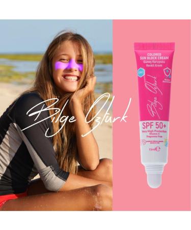 Bilge zt rk Zinc Oxide Coloured Sun Cream Kids Adults SPF 50 Face Moisturizing Mineral Sunscreen Water Resistant Sun Block for Skiing Surfing Vitamin E Travel Size Pink - Buy Online on GoSupps.com