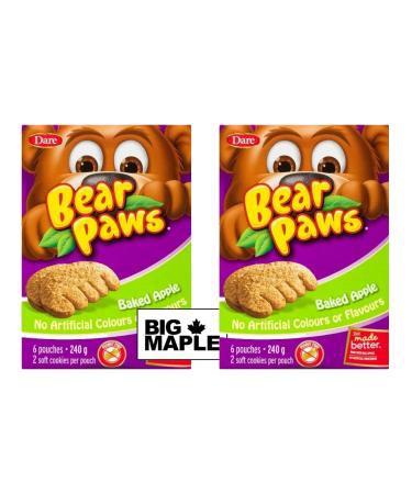 Baked Apple Soft Cookie Bundle. Includes (2) Packages of Bear Paws Baked Apple Soft Cookies (12 pouches total/2 cookies per pouch) with BIG MAPLE Trivia Cards. Peanut Free. Great Snack for School Lunch Office Party Road Trip
