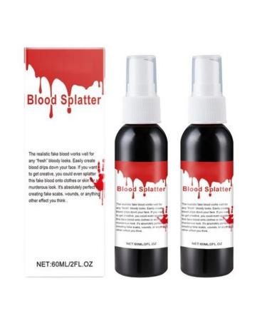 Set of 2 Halloween Blood Sprays - 60ml - Washable - For Clothing and Zombie Vampires - For Costumes Cosplay Makeup