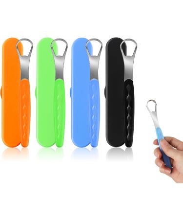 Wllhyf Stainless Steel Tongue Scraper - 4 Pack Bad Breath Reducer with Travel Case | Tongue Cleaner for Fresh Breath - For Men & Women - Buy Online on GoSupps.com