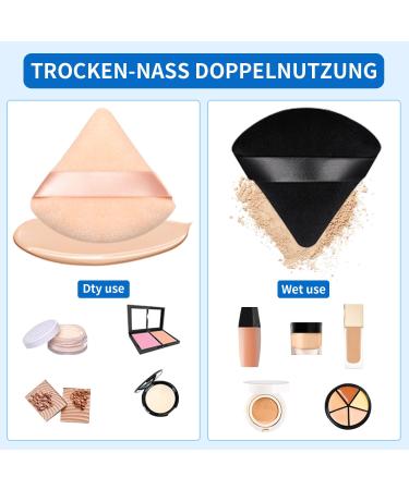 Willight 6 Pieces Triangle Makeup Powder Puff - Washable & Reusable Beauty Sponges for Loose Powder Foundation - Perfect for Dark Complexion (3 Black) - Buy Online on GoSupps.com