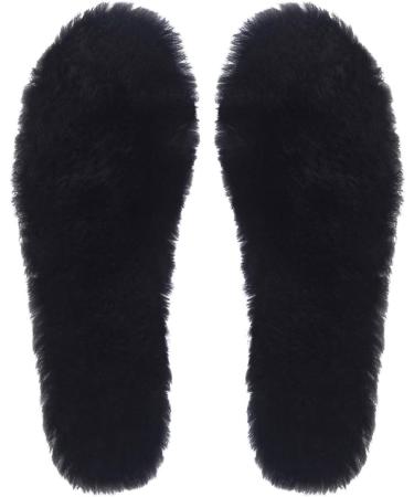 Black Sheepskin Insoles for Women | Premium Wool Fur Fleece Inserts | Cozy & Fluffy Comfort | Size 7 US - Buy Online on GoSupps.com