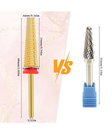 Long Tungsten Nail Drill Bits - Tapered Two-Way Rotate & Safety Acrylic Remover for Manicures & Pedicures | Professional Nail Tools - Buy Online on GoSupps.com
