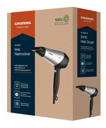 Buy Grundig HD 6080 B Hair Dryer 2200W | Ionic Technology 3 Heat Settings Cold Shot Ceramic Coating | International Shipping Available - Buy Online on GoSupps.com