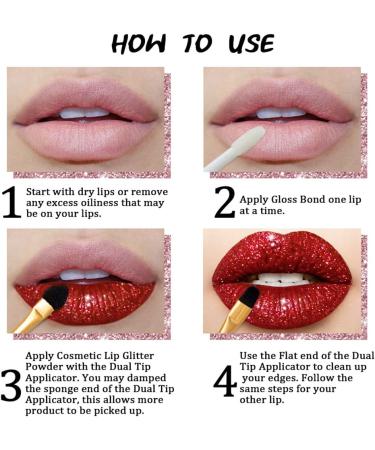 Shop Eomsky Glitter Lips Kit 4 Colors Diamond Glitter Lipstick & Waterproof Metallic Pearl Gloss Includes Lip Primer & Brush for Flawless Sparkling Lips - Buy Online on GoSupps.com