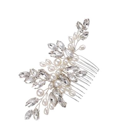 minkissy Bridal Headwear Romantic Wedding Hair Comb Wedding Hair Clip Wedding Hair Accessories Hair Wedding Decor Hair Pin Bridal Headpiece Tiara Crystal Wig Grace Miss White