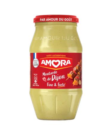 AUCHAN Pack of 3 units *** AMORA Dijon Mustard Fine and Strong in a 430g Jar