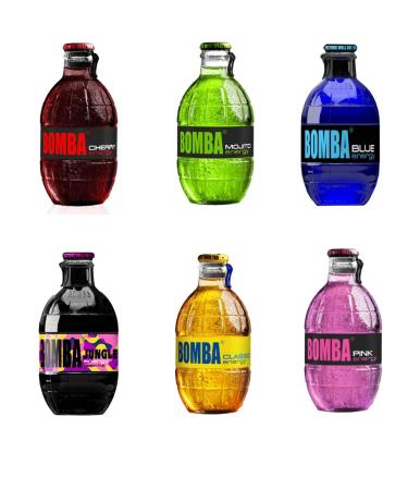ArBo-Living ArBo-Living Bomba Energy Drink Mix Box Set of 6 250 ml Boxes - Various Varieties: Mojito Classic Passion Fruit Pink Grapefruit Cherry and Blue - Energy Diversity