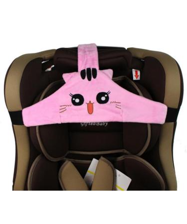 MINGZE Baby Child Car Seat Head Support Car Safe and Cozy Sleep Positioner Adjustable Safety Seat Fastening Belt Safety Belt Protector Headrest Neck Support for Children Baby(Pink)