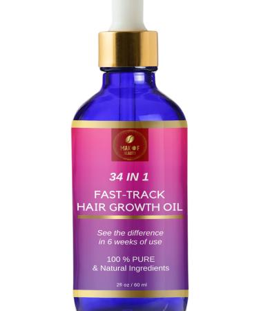 Hair Growth Mixture Fast Track Hair Oil (34 in 1) for rapid growth Moisturizer restore scalp blend of exotic oils and rare botanical extracts. For all hair types. 2 fl oz