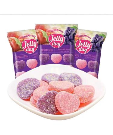 Fruit flavored gummy candy grapes peaches fruit fudge 60% fruit juice content soft candy assorted chewy gumdrop Toffee sweets wedding candy healthy dessert Casual Snack gift (Grap&Peach Flavor 2bag) Grap&Peach Flavor 2bag - Buy Online on GoSupps.com