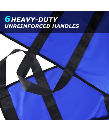 Patient Transfer Board - Heavy-Duty Transfer Sheet with 6 Handles for Overweight & Elderly - 102x127 cm Blue - Buy Online on GoSupps.com